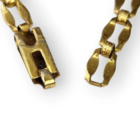 Sigma Phi Epsilon Chain Bracelet Satin Gold Plated Vintage Fraternity Shield 7" - Picture 8 of 10